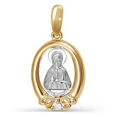 Подвеска"Св.Матрона", золото, бриллиант, БР130309